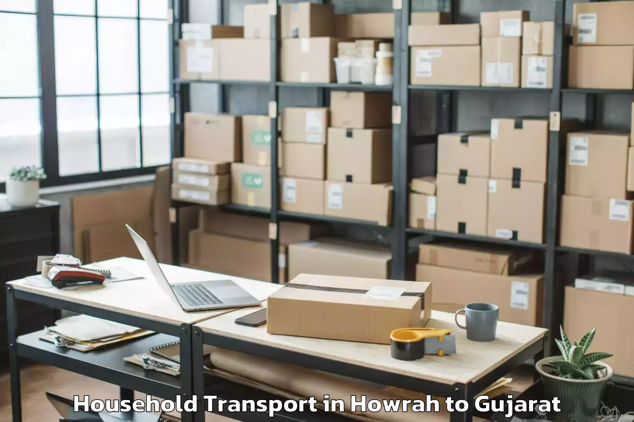 Top Howrah to Rajpipla Household Transport Available